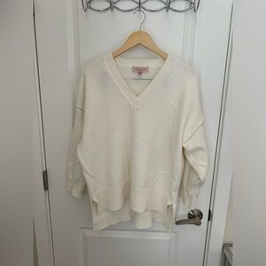 White V Neck Sweater
